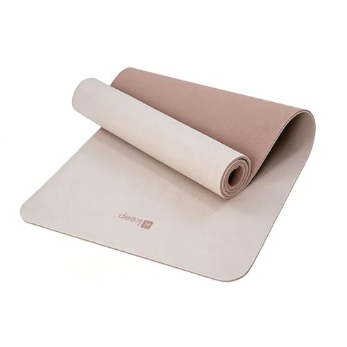 KEEP Yoga Mat 7mm Thick Non Slip - Extra Cushion TPE Exercise Mat for Home Workout & Pilates, Eco Friendly Knee Protection, 72"x24" Large Fitness Mat with Carrying Strap,white