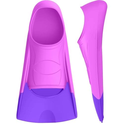 Gintenco Swim Fins, Kids Swim Training Fins for Lap Swimming, Travel Size Flippers with Mesh Bag, Silicone Swimming Fins for Kids Teens Adults Women Men