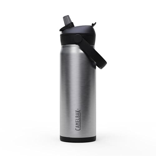 CamelBak Thrive Flip Straw Insulated Stainless Steel Water Bottle, Cold Retention Design for Everyday Hydration and Active Use, 20oz, Stainless