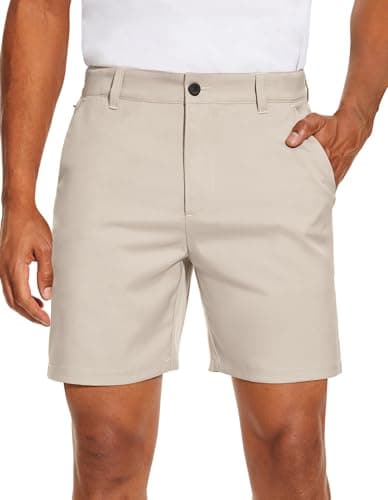 PULI Mens Golf Shorts 7 Inch Inseam Business Dress Casual Stretch Work Hiking Quick Dry