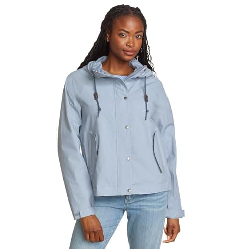 Eddie Bauer Women's Port Townsend Waterproof Rain Jacket, Waterproof, Blue Smoke, Medium