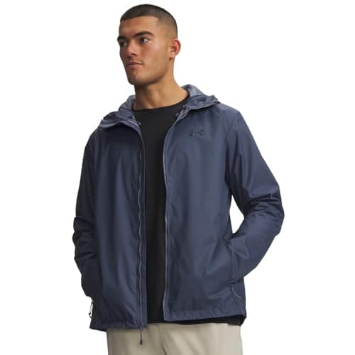 Under Armour Men's Forefront Rain Jacket, (044) Downpour Gray / / Black, Small