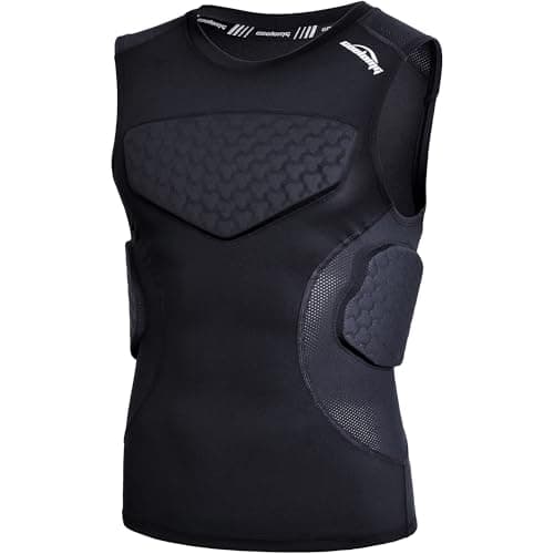 COOLOMG Youth Padded Football Shirt Chest Rib Protector