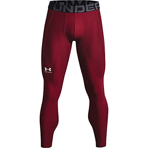 Under Armour Men's HeatGear Armour Leggings, Cardinal (625)/White, XX-Large