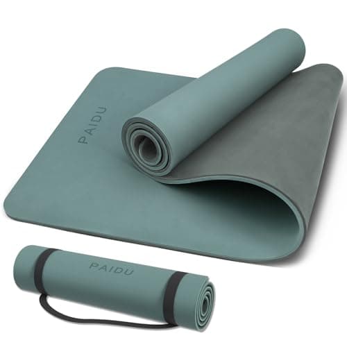 PAIDU Yoga Mat Non Slip Anti-tear,extra thick-2/5 inch（10MM）High Resiliency Professional POE Yoga Mats for Women Men Kids,72"x24"inch,Workout, Yoga, Pilates and Floor Exercise, with Carrier Strap