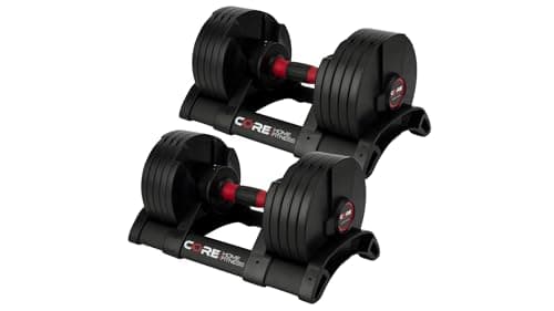 Core Fitness® Adjustable Dumbbell Weight Set By Affordable Dumbbells - Adjustable Weights - Space Saver - Weights - Dumbbells For Your Home -