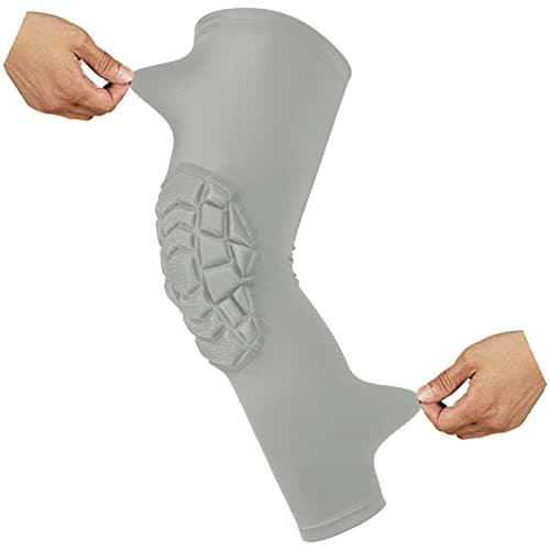 SZKANI Knee Pads Compression Leg Sleeve Knee Sleeve for All Sports Wrestling Protector Gear, Youth & Adult Sizes, 1 Pair of Knee Paded(Grey_XS_2 Pack)