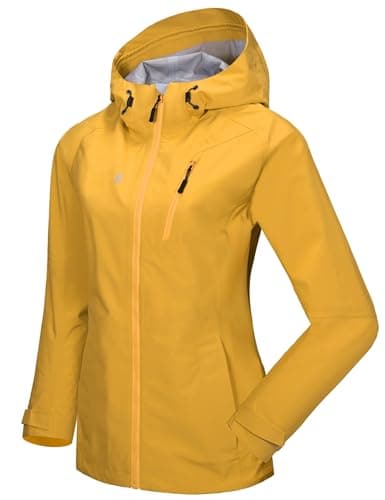 Little Donkey Andy Women's High-performance Waterproof Rain Jacket Waterproof Rain Coat Shell for Hiking Yellow M