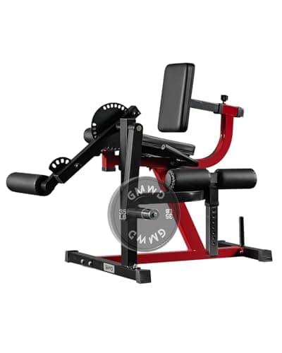 GMWD Leg Extension and Curl Machine, Lower Body Special Leg Machine, Adjustable Leg Exercise Bench with Plate Loaded, Leg Rotary Extension for Thigh, Home Gym Weight Machine, Red