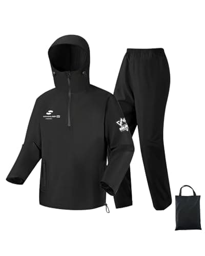 RINJOY Rain Suits for Men Waterproof Lightweight Packable Outdoor Breathable Raincoat with Hood for Fishing Cycling