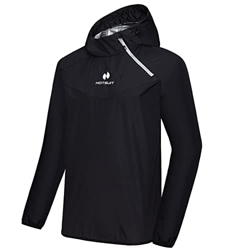 HOTSUIT Sweat Suits Sauna Suit Men Weight Loss Gym Exercise Workout Jacket, Black, M