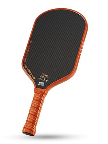 SVICX Pickleball Paddles,Carbon Fiber Pickleball Paddle,16mm - High Performance,USAPA Approved,Extended Handle for Two-Handed Grip,Enhanced Control & Power (3K+T700 Carbon Fiber (Brown))