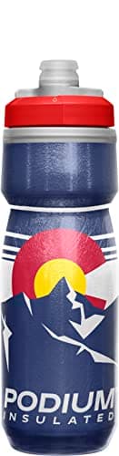 CamelBak Podium Chill Insulated Bike Squeeze Water Bottle, Cold Retention for Cycling, 21oz, Colorado