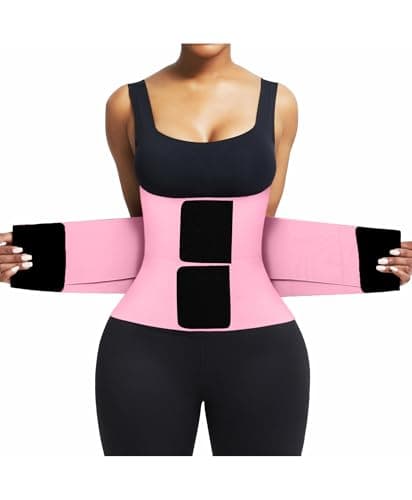 FeelinGirl Corset Perspiring Workout Waist Trainer Gym Postnatal Corset Trimmer Belt for Women Body Shaping Pink M