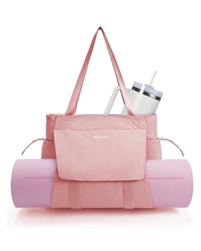 sportsnew Yoga Mat Bag Tote Yoga Gym Bag For Women Men with Waterproof Wet Pocket, Lotus Root Pink