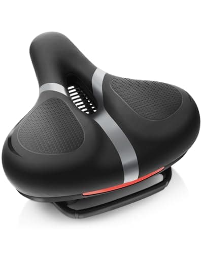 Bicycle Seat, Wide Bike Seat for Men Women, Comfort Wide Bike Saddle Replacement Memory Foam Padded Soft Bike Seat Cushion Compatible with Peloton, Mountain, City Bikes, Indoor Exercise Bikes (Gray-L)