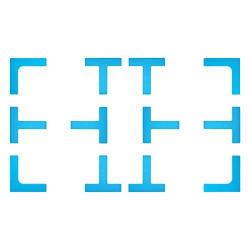 Eco Walker Court Lines Marker Kit Throw Down Markers Create Your Own Mini Pickleball Tennis Court (Blue)