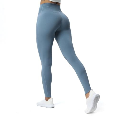 Aoxjox High Waisted Workout Leggings for Women Trinity Yoga Pants 26.5" (Steel Blue, X-Small)
