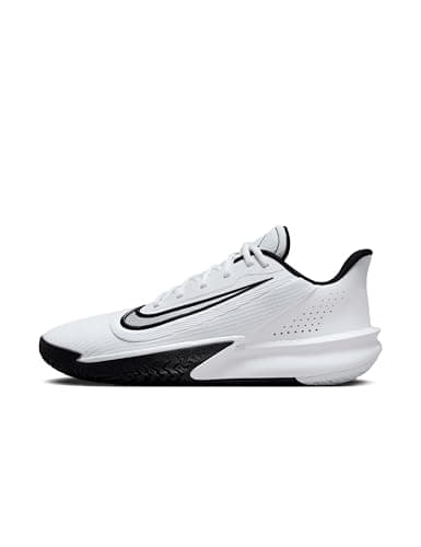 Nike Men's Precision 7 Basketball Shoes, White/Black, 10
