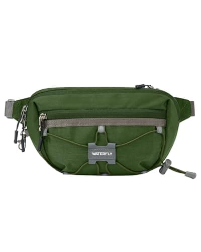 WATERFLY Lightweight Small Fanny Pack: 1.5L Mini Slim Crossbody Waist Belt Hip Bag with RFID Blocking, Anti-Theft & Water Resistant Pouch for Women Men Travel Hiking Running Walking EDC