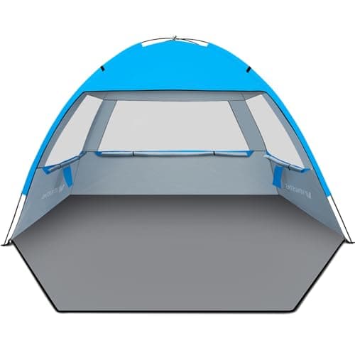 Venustas Beach Tent Sun Shelter for 3/4-5/6-7/8-10 Person, UPF 50+ UV Protection Beach Canopy, Lightweight and Easy Setup Cabana, Portable Beach Shade Tent