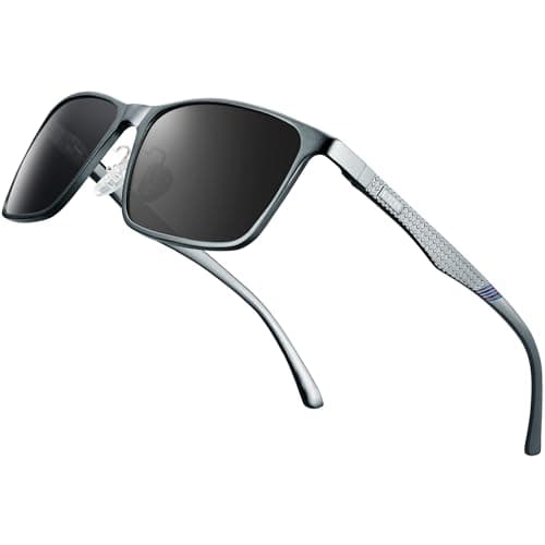 BIRCEN Polarized Mens Sunglasses for Driving: UV Protection Al-Mg Metal Sunglasses Lightweight Shades for Fishing Travel Golf