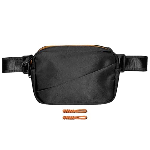 Kiyrnie CrossBody Bag Fanny Pack for Women Men Waist Belt Bag Black Gold