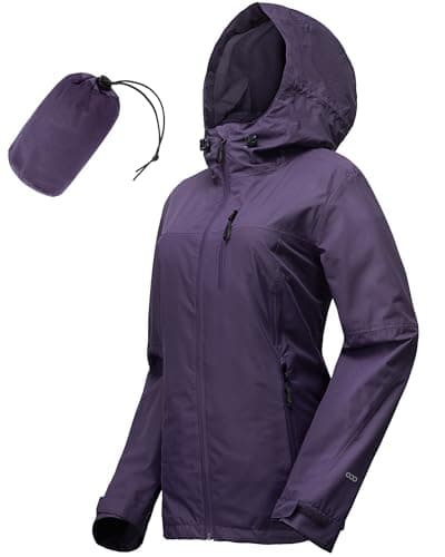 33,000ft Packable Rain Jacket Women Lightweight Waterproof Raincoat with Hood Cycling Bike Jacket Windbreaker