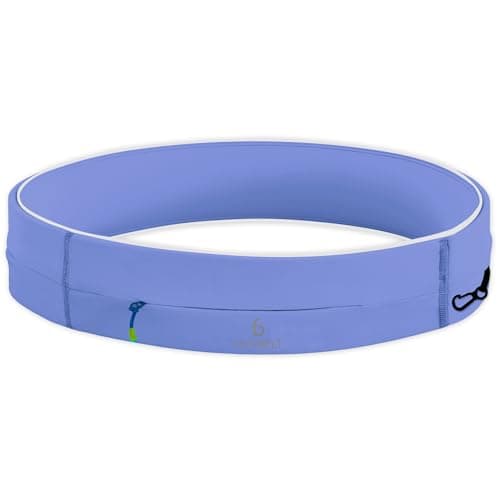FlipBelt Zipper Running Belt, Waist Pack for Fitness and Running Fanny Pack for Women Men Phone Keys Money US Company - [Periwinkle] - [Medium]