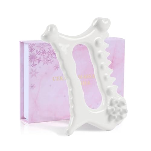 Worive 9 in 1 Ceramic Body Gua Sha Facial Tool, Face & Body Guasha Massage Tool, Premium Korean 괄사 Lymphatic Drainage, Face Sculpting Tool, Face Lift, Muscle Relief, Gifts for Mother Women Men