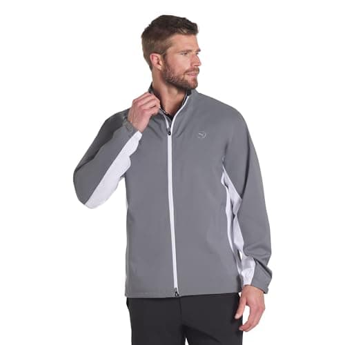 PUMA GOLF MEN'S DRYLBL RAIN JACKET, SLATE SKY-WHITE GLOW, XL
