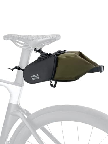 ROCKBROS Bike Saddle Bag, Seat Bag With Bucket Bag Under Seat for Mountain Road Bikes, Quick Release 0.8-1.3L