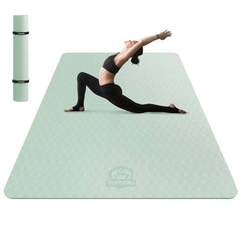 HAPBEAR Extra Large Yoga Mat 72"x48"x6mm (1/4 inch), Non-Slip, Durable,Thick Wide Exercise Mat for Home Workouts, Yoga, Pilates, Stretching Floor & Fitness Workouts
