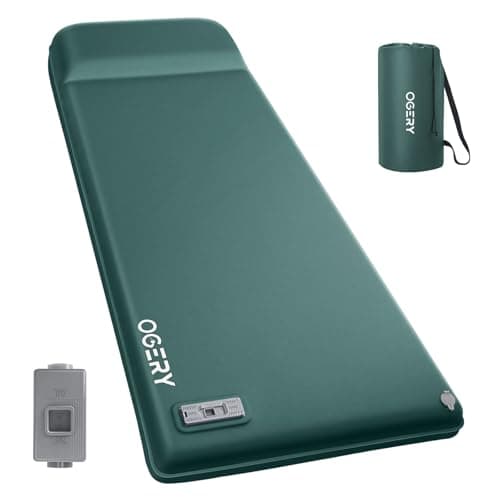 OGERY Self Inflating Sleeping Pad with Electric Pump, 3.15" Ultra-Thick Memory Foam Camping Pad, 4 Season Camping Mattress Pad with Built-in Pillow, Camping Essentials Gear for Tent Travel Car