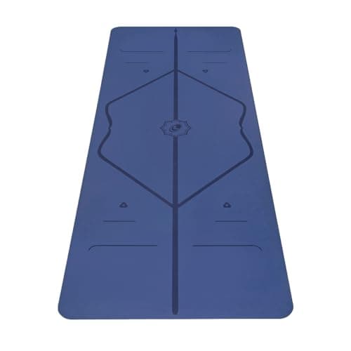 Liforme Original Yoga Mat – Free Yoga Bag, Patented Alignment System, Warrior-like Grip, Non-slip, Eco-friendly and Biodegradable, sweat-resistant, long, wide, 4.2mm thick mat for comfort (Dusk Blue)