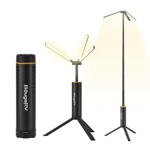 BougeRV Telescopic Camping Light T1, 15600mAh Rechargeable Lantern, Black