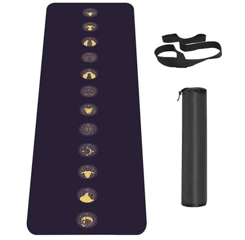 Knsbk Non Slip Yoga Mat TPE Workout Mat for Men Women, Thick Workout Mat with Carrying Strap, Fitness Mats for Exercise, Yoga, Fitness, Pilates, Floor Workouts (72" x 24" x 6mm)