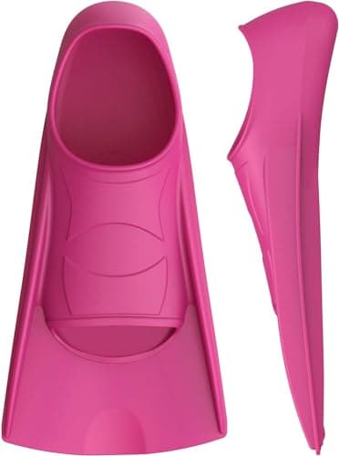 Gintenco Swim Fins, Kids Swim Training Fins for Lap Swimming, Travel Size Flippers with Mesh Bag, Silicone Swimming Fins for Kids Teens Adults Women Men