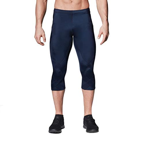CW-X Men's Stabilyx Compression Pants, 225806, Performance 3/4 Tights with Joint Support, True Navy, Medium