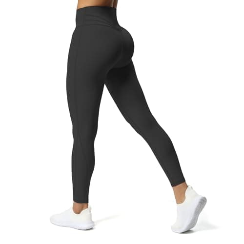 Aoxjox High Waisted Workout Leggings for Women Trinity Yoga Pants 26.5" (Black, Large)