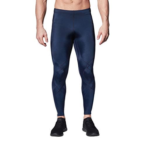 CW-X Stabilyx Joint Support Compression Sports Tights, Pants for Running and Recovery, True Navy, Large, 225809A