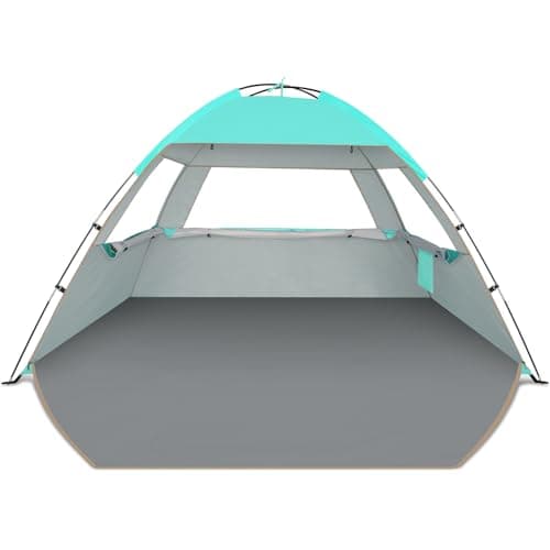 Venustas Beach Tent Sun Shelter for 3/4-5/6-7/8-10 Person, UPF 50+ UV Protection Beach Canopy, Lightweight and Easy Setup Cabana, Portable Beach Shade Tent