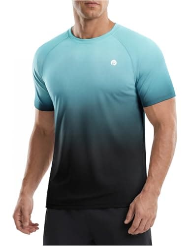 PINSPARK Mens Workout Shirts Short Sleeve Athletic Quick Dry Moisture Wicking Shirts for Men Running Gym Swim Fishing Clothes 3XL