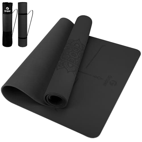 Yoga Mat Non Slip TPE Thick Yoga Mat with Alignment Mark, Large Size 72"L x 32"W x 0.32"Th or 0.24"Th, Anti-Tear Exercise & Fitness Mat for Yoga, Pilates & Floor Workouts (Black, 0.32*32*72 Inches)