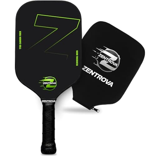 ZENTROVA Carbon Fiber Pickleball Paddle – T700 Raw Carbon Surface, 16mm PP Honeycomb Core, Max Spin & Control with Complete pickleballs Set, Cover & Carry Case – Beginner to Intermediate, Men & Women