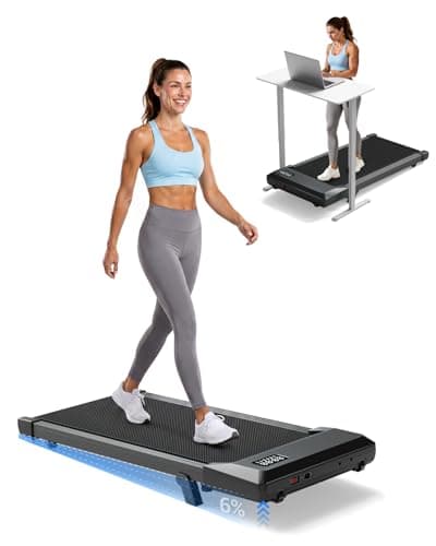 Superun Walking Pad with 6% Incline, Under Desk Treadmill for Home Office, 3 in 1 Portable Walking pad Treadmill with Remote Control, 2.5HP Quiet Mini Treadmills, 300 lbs Capacity, Deep Black
