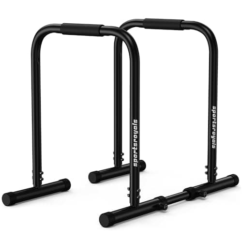 SPORTSROYALS DP3 Dip Station Adjustable Dip Bar, Heavy Duty Parallette & Parallel Bars, 400LBS Stable Dip Stands for Home Gym, Calisthenics & Upper Body Workout Equipment