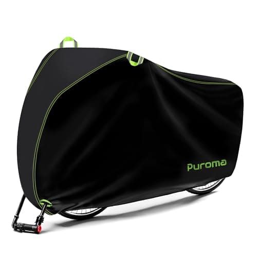 Puroma Bike Cover for 1/2/3 Bikes, 210D Waterproof Outdoor Storage Bicycle Covers Rain Sun UV Dust Wind Proof with Lock Hole for Mountain Road Electric Bike