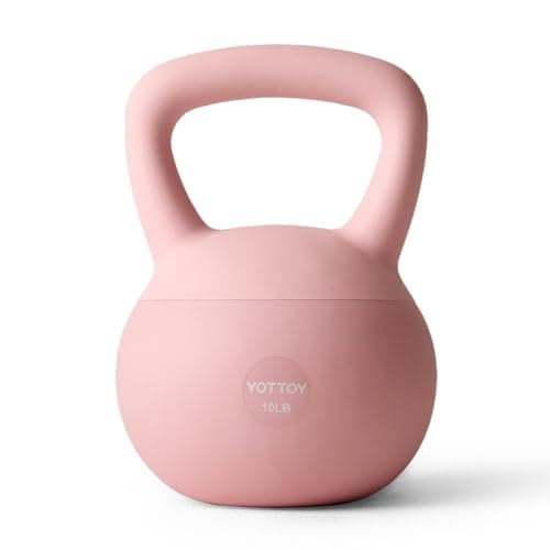 YOTTOY Soft Kettlebell,Kettlebell Anti-Slip Grip Weight for Home Workouts, Kettlebells Set Strength and Safety Guaranteed (10LB-Pink)