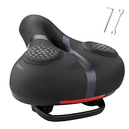 ROCKBROS Bike Seat for Men Women Comfort Wide Gel Bike Seat Replacement,Breathable Waterproof Padded Bicycle Saddle, Compatible with Cruiser/Mountain/Fat Bikes